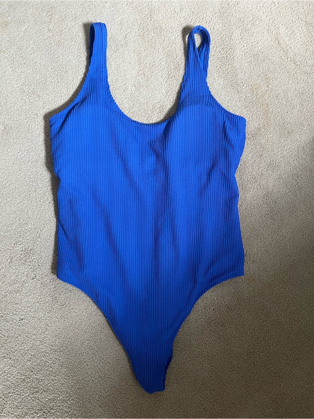Old Navy Blue Ribbed One-Piece Swimsuit